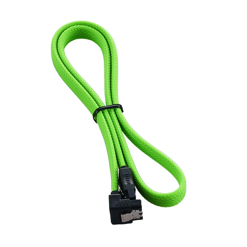 CableMod ModMesh - SATA-kaabel - Serial ATA 150/300/600 - SATA (W) täisnurkselt SATA (W) - 60 cm - heleroheline (CM-CAB-RSAT-N60KLG-R)