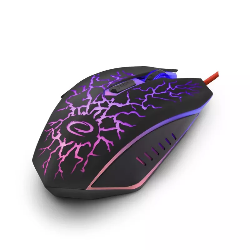 Esperanza MX211 LIGHTNING - Hiir - USB - Hiiri - Optiline - 6 nuppu - Must