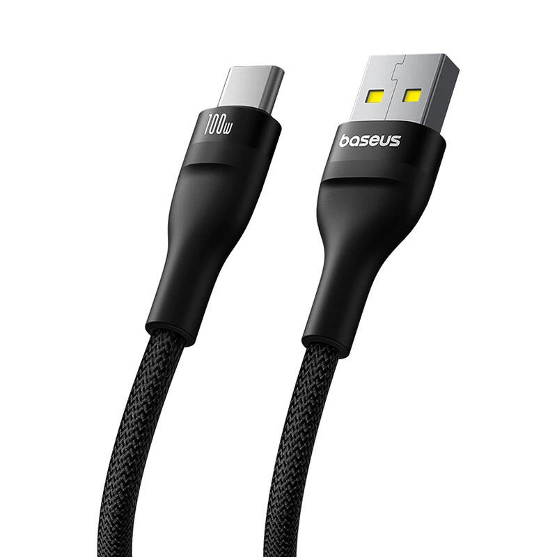 Baseus Flash 2 USB A to USB C kiirlaadimiskaabel 2 m 100 W Must