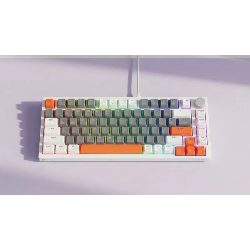 Savio ASTRAL WHITE JADE 3 VÄRVI klaviatuur Gaming USB QWERTY US International