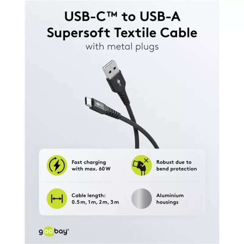 Goobay 74526 USB-kaabel must