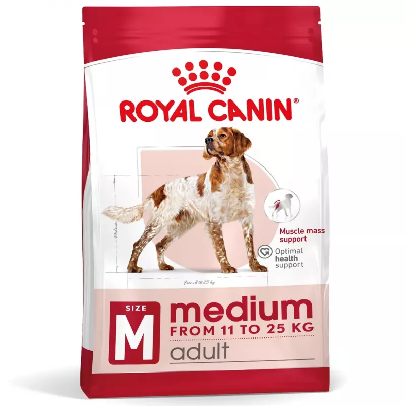 Kuiv koeratoit Royal Canin SHN Medium Adult 15 kg — täisväärtuslik toit täiskasvanud keskmist tõugu koertele, linnuliha, 25% valku, 14% rasva