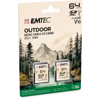Flash Memory Emtec 64GB UHS-I U1 V10 Outdoor ECMSD64GXCU1ORP