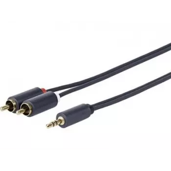 Vivolink PROMJRCA0.5 helikaabel 0,5 m 3,5 mm 2 x RCA Must