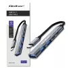 Qoltec 53790 Hub-adapter USB-C 3.1 5in1 | USB-C PD | USB-C | 2x USB 2.0 | USB 3.0