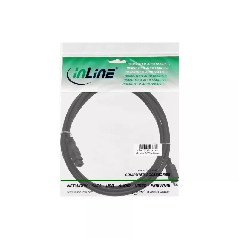 FireWire 400 kuni 800 kaabel InLine 34901 1m Isane/Isane Must
