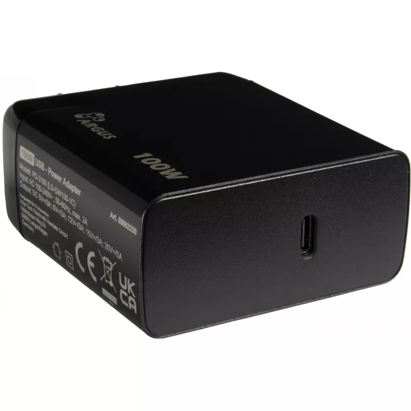 PD laadur INTER-TECH PD-3100 100W USB-C must kiirtoiteadapter