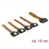 SATA-kaabel DeLOCK 60156 0.15 m SATA 15-pin 4 x SATA 15-pin mitmevärviline