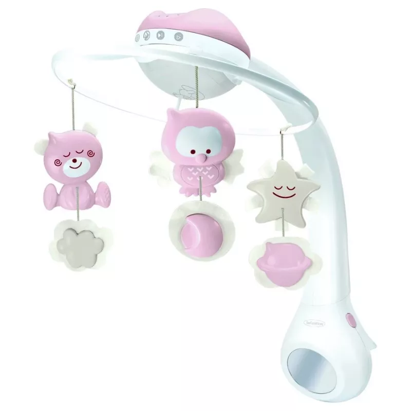 Beebimuusikakarp B-kids 3in1 Infantino 150302050 — puudriroosa, 3-ühes rahustav mänguasi