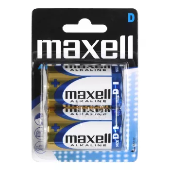 Ühekordne leelispatarei MAXELL D 1,5 V (silindriline) — 2 tk, blister