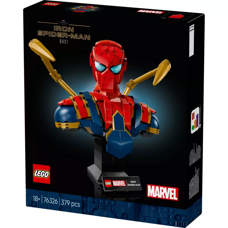 LEGO Marvel kollektsioneeritav büst Iron Spider-Man 76326, 379 tükki, 18+ eksponeerimismudel, 170×200×110 mm