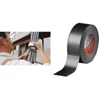 tesa Fabric Tape 4662, 48 mm x 50 m, must, üldotstarbeline riideteip 27 võrgusilmaga PET-puuvillakangast ja (04662-00087-00)