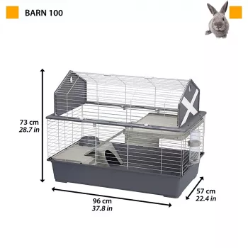 Puur Ferplast Barn 100 küülikutele ja merisigadele, metall/plast, 960×570×730 mm, taupe/valge