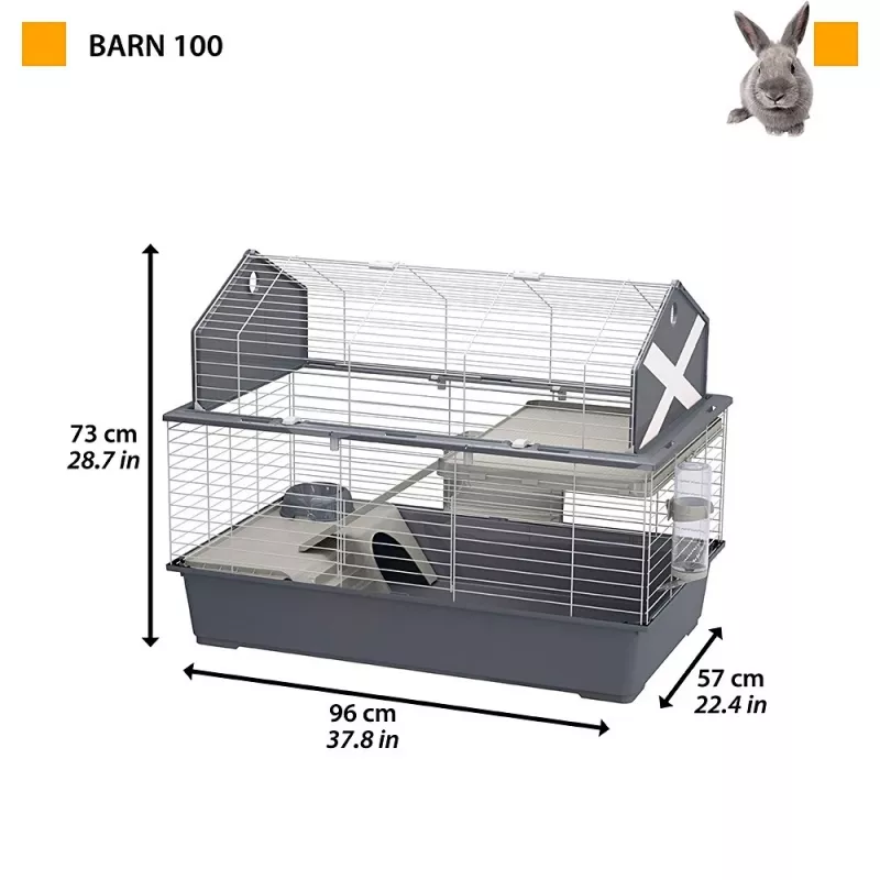 Puur Ferplast Barn 100 küülikutele ja merisigadele, metall/plast, 960×570×730 mm, taupe/valge