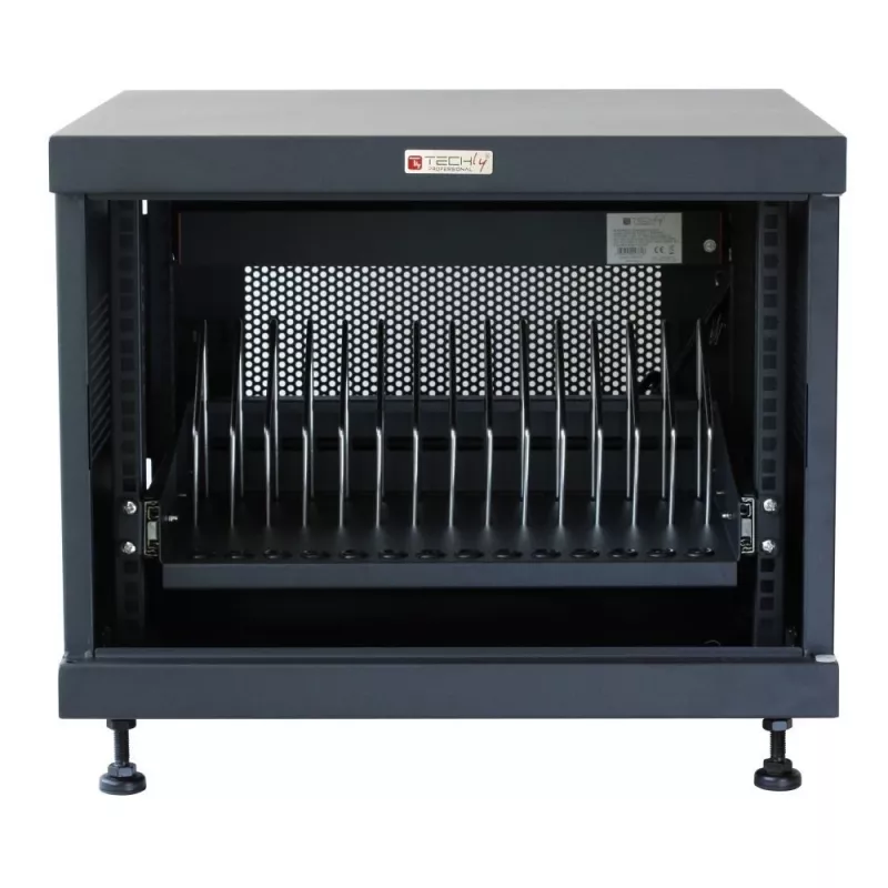 Riiulisammas TECHLY 367652 kaablikorraldaja 3M kleepkinnitusega, teras, 550×550×410 mm, must