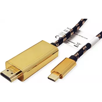 ROLINE 11.04.5844 USB-graafikaadapter 3840 x 2160 pikslit Must - Kuldne (11.04.5844)