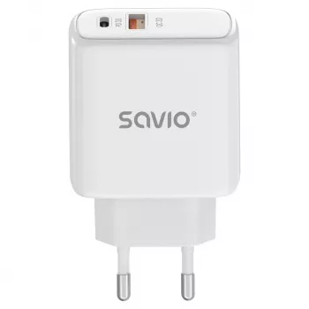 Savio LA-12 mobiilseadme laadija universaalne valge AC kiirlaadimine