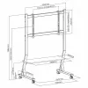 Mobiilne telerialus ART STO SD-22 45–90-tollistele ekraanidele, VESA 100×100–800×400, koormus 60 kg, teras, ratastega