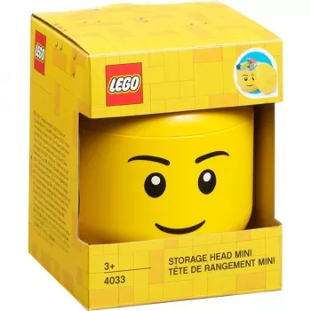 Room Copenhagen LEGO Storage Head “Boy” mini – hoiukarp väikeste klotside ja mänguasjade jaoks