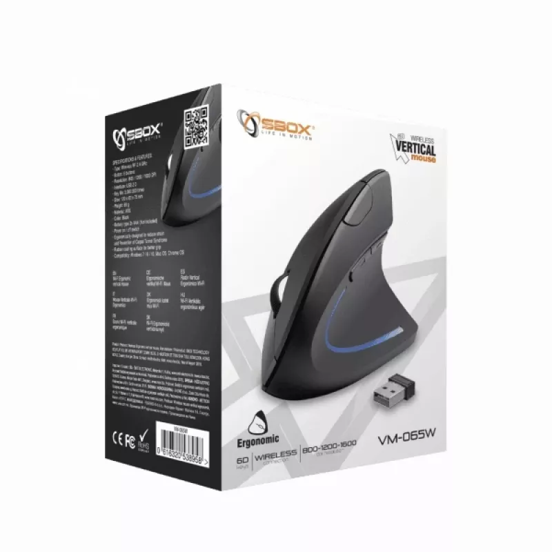 Sbox VM-065W Vertikaalne hiir