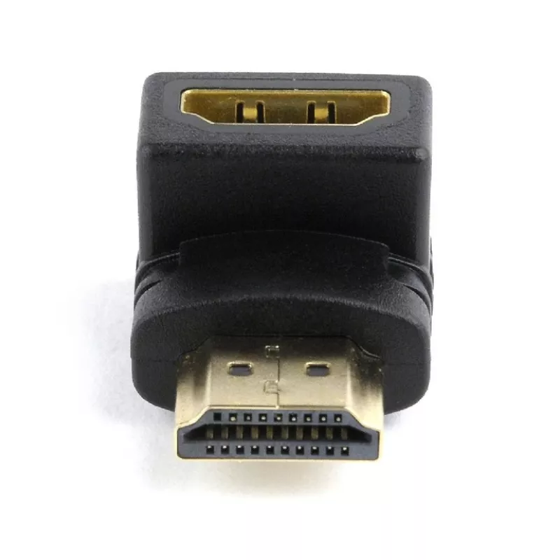 HDMI soovahetaja GEMBIRD A-HDMI90-FML, HDMI HDMI-ks, 90° nurgaadapter, must