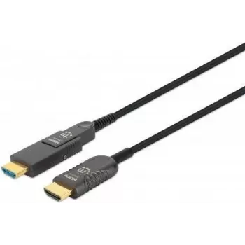 Manhattan HDMI - Micro HDMI, survetuletatud kaabel, 4K@60Hz (Premium High Speed), 100 m, aktiivne, eemaldatav HDMI isane (tüüp A), isane-isane, must, kullatud kontaktid, eluaegne garantii