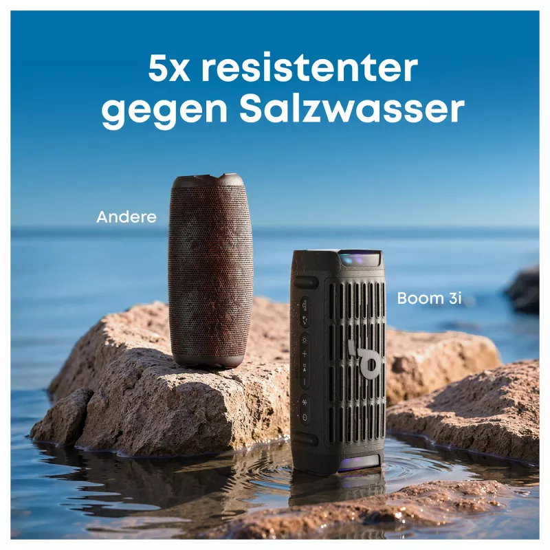 ANKER Soundcore Boom 3i must robustne väljas Bluetooth kõlar IP68 50W BassUp 16h mänguaeg valgusshow TWS-stereo