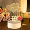 Öölamp Extralink HOME 3D optilise illusiooniga neli südant USB öölaualamp