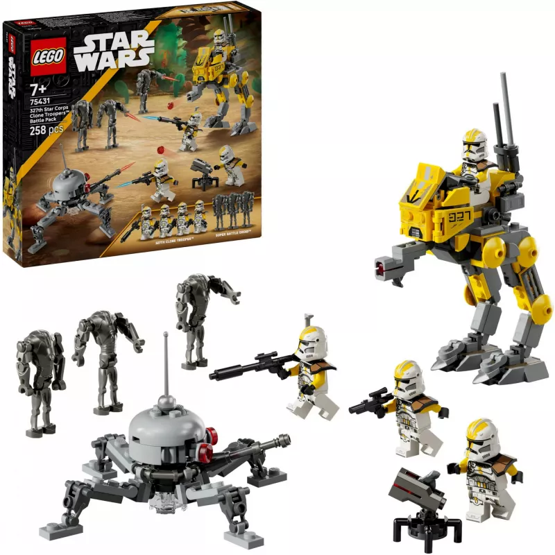 LEGO Star Wars komplekt 327th Star Corps Clone Troopers Battle 75431 — 258 osa, 7 minifiguuri, vanus 7+