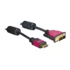 HDMI-DVI-kaabel DeLOCK 84343 3,0 m isane/isane