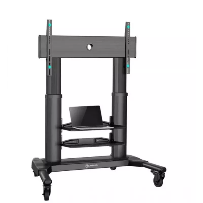 Mobiilne telerialus ONKRON TS2771-B 40–80-tollistele teleritele, must, ratastel põrandaalus