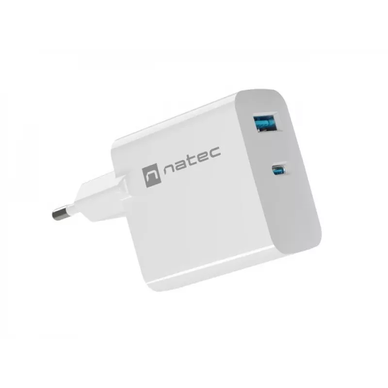 NATEC NUC-2144 mobiilseadme laadija universaalne valge vahelduvvoolu kiirlaadimine siseruumides