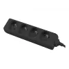Lanberg PS0-04E-0100-IEC-BK toite pikendusjuhe 1m 4 vahelduvvoolupesa siseruumidesse Must