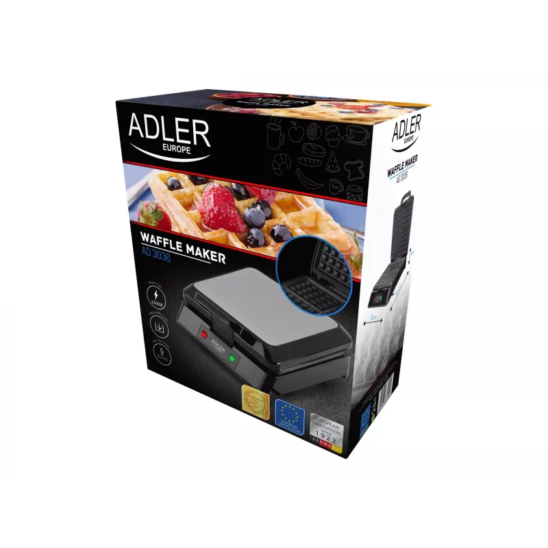 Adler AD 3036 vahvliraud 4 vahvlit Must, Hall 1500 W