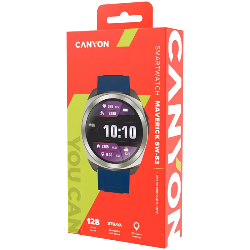 Canyon SW-83 - Maverick - nutikell - GPS - BT - värviline LCD-ekraan 1.32 - veekindel IP68
