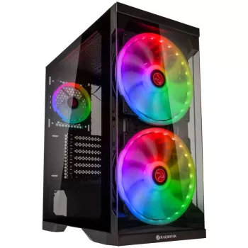 SILENOS PRO must versioon ARGB-ventilaatoriga karastatud klaasiga