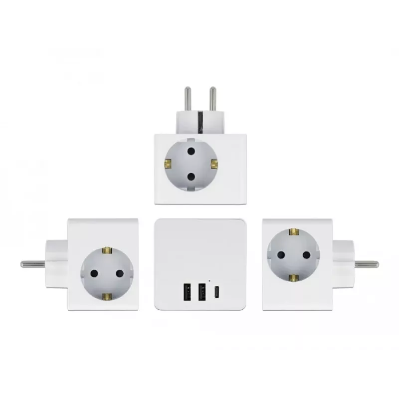 Toitepistiku adapter Type F DeLOCK 11496 2 USB-porti 5V 2.4A 3A