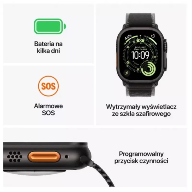 Nutikell Apple Watch Ultra 3 GPS + Cellular 49mm titaan sinise rihmaga M/L
