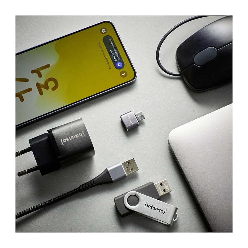 Intenso 3-pack USB-adapter USB-A -> USB-C C480C Alumiinium