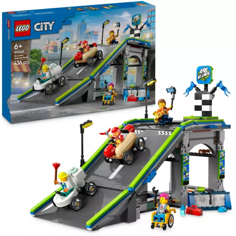 LEGO CITY 60460 No Limits: võidusõiduauto kaldteega veoauto