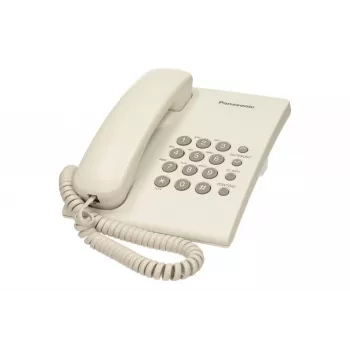 Analoogtelefon Panasonic KX-TS500PDW — 16 nuppu, valge, laua-/seinale kinnitatav, 100-kohaline telefoniraamat