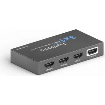 PURELINK PT-SW-HD3A - 3x1 HDMI2.0 Switch 4K 60Hz 4:4:4 HDR 10 Dolby Vision HDCP 2.2 automaatne video ümberlülitus juhtimine IR kaudu (PT-SW-HD3A)