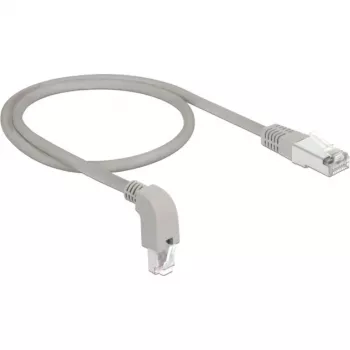 DeLOCK - patch-kaabel - RJ-45 (M) allakõverdatud RJ-45 (M) - 50 cm - S/FTP - CAT 6a - varjestatud, halogeenivaba - hall (85873)