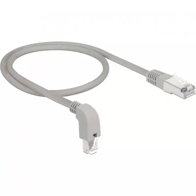 DeLOCK - patch-kaabel - RJ-45 (M) allakõverdatud RJ-45 (M) - 50 cm - S/FTP - CAT 6a - varjestatud, halogeenivaba - hall (85873)