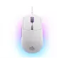 Mänguhiir STEELSERIES Rival 3 Gen 2 — optiline, 8500 DPI, juhtmega USB Type-A, paremakäeline, valge, 77 g