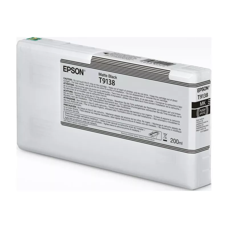 Tindikassett Epson T9138 Matt Must 200 ml – Matt must tindikassett