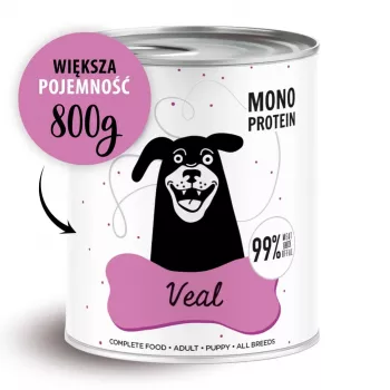 Märg koeratoit PAKA ZWIERZAKA Pepe Vasikaliha 800 g — täisväärtuslik teraviljavaba täiskasvanutele mõeldud toit