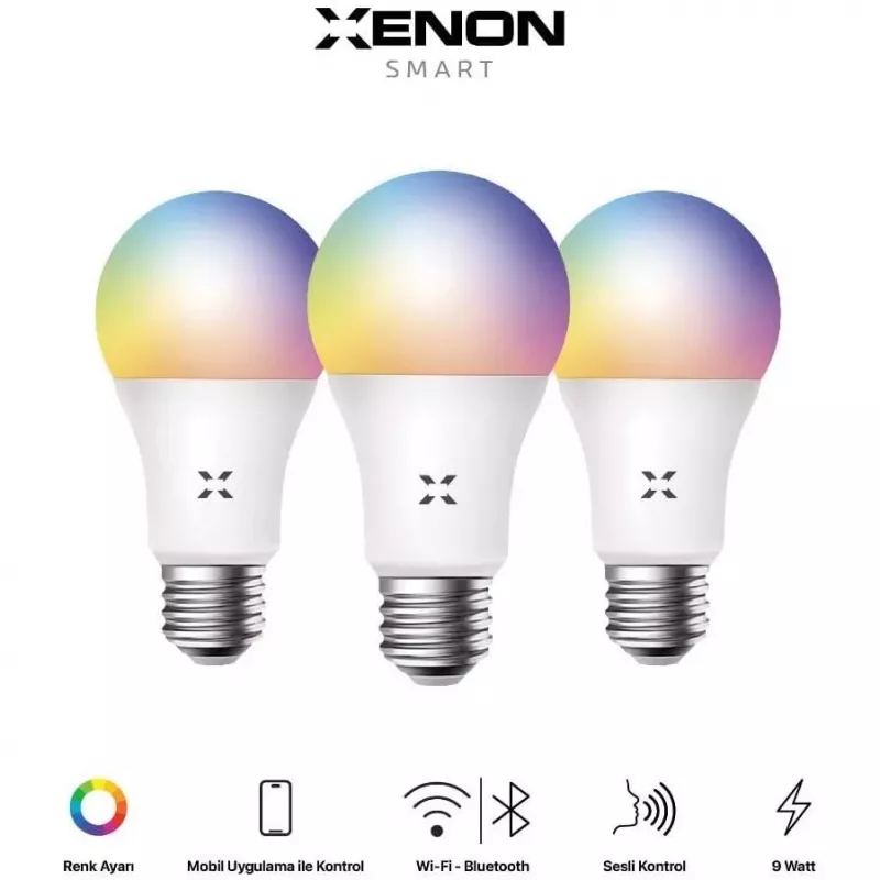 XENON Smart X7021 Nutikas LED RGB pirn, 9 W, Wi-Fi, Bluetooth, valge