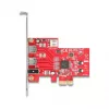 DeLOCK 90738 PCIe Firewire adapter, sisemine, IEEE 1394, punane