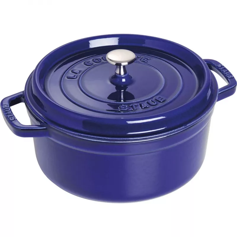 Staub 24 cm ümmargune malmkookott tumesinine
